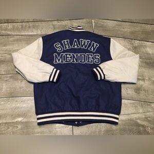 Shawn Mendes Wonder The World Tour Varsity Jacket Band Blue Wool Size Small